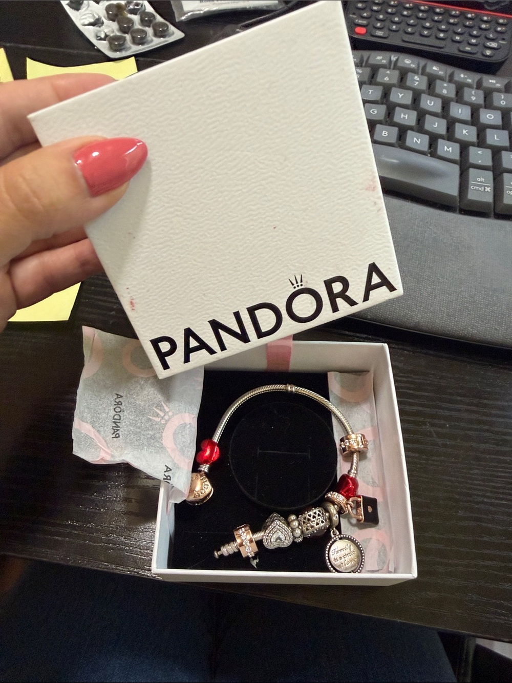 Pandora Silver Bracelet with charms